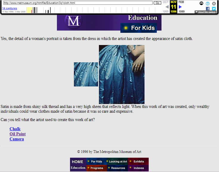 Snapshot of the Fragment of the Interactive Game on 11 November 1996